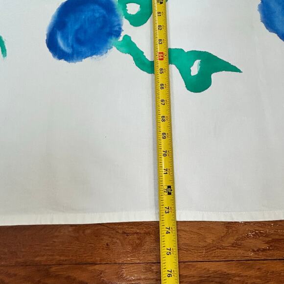 Hand Dyed Cotton Tablecloth on White Background – Blue & Green Tie Dye Design - Picture 13 of 13